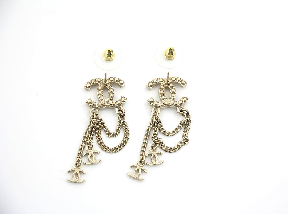 Thumbnail: Chanel A13P Rhinestone Imitation Pearl Pink Pendant Stud  Earrings