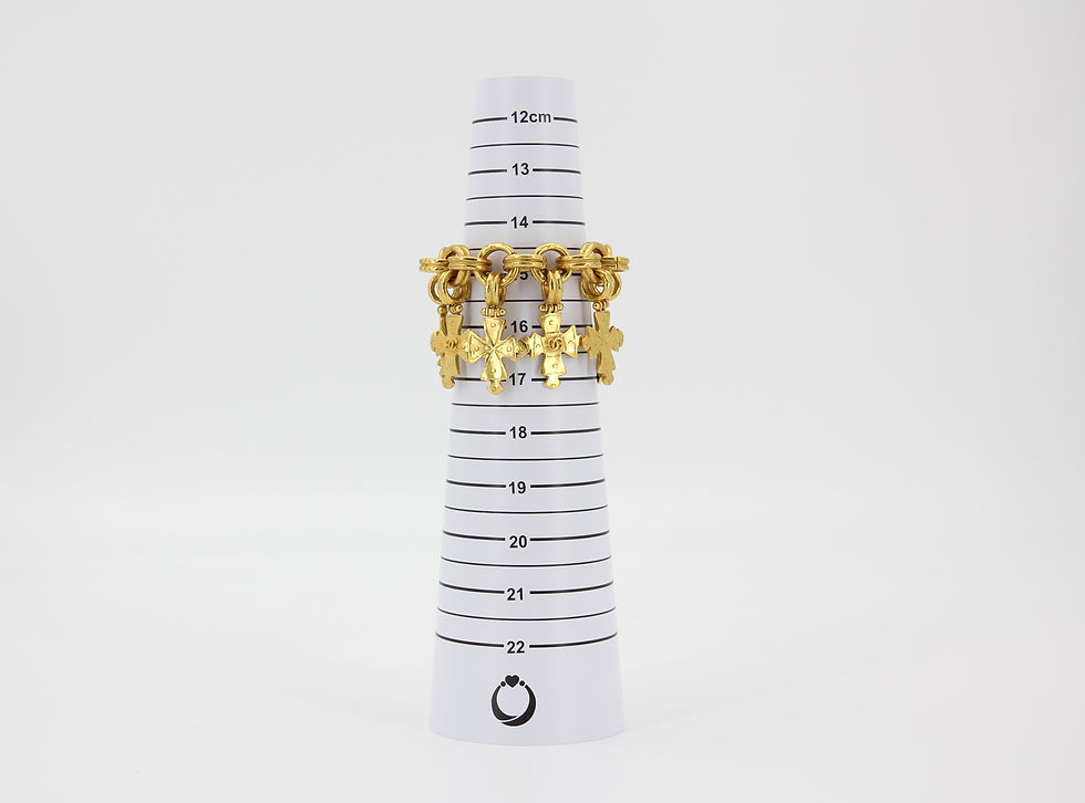 Thumbnail: Chanel Vintage 94P Gold Plated Eight Cross Bracelet