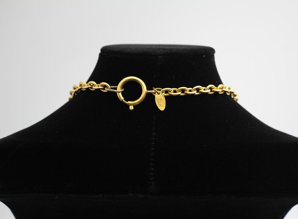 Thumbnail: Chanel Vintage 81-85 Gold Plated Brushed Line Long Necklace