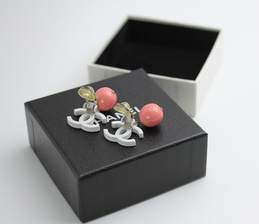 Thumbnail: Chanel Vintage 04C Resin CC Pink Ball Pendant Clip-on Earrings
