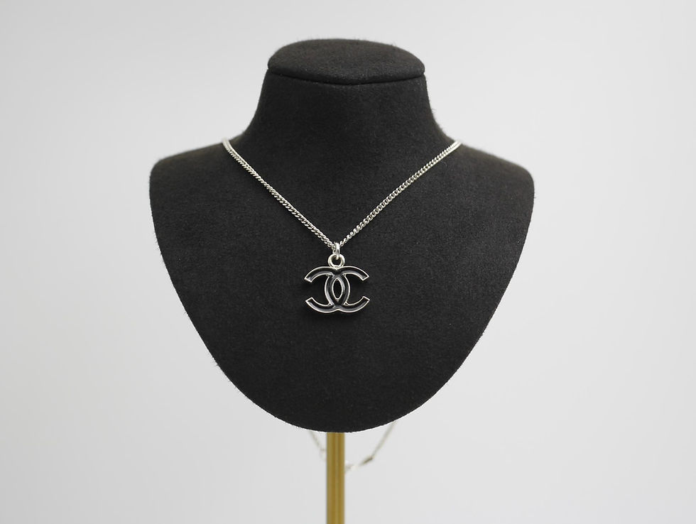 Thumbnail: Chanel Vintage 05V Enamel Classic Black CC Necklace 