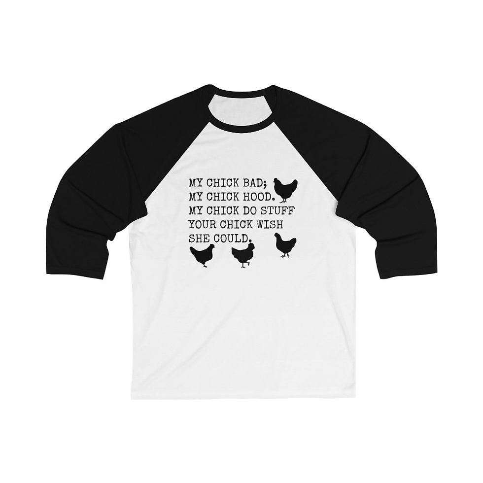 Thumbnail: My Chick Bad Unisex 3/4 Sleeve Baseball Tee