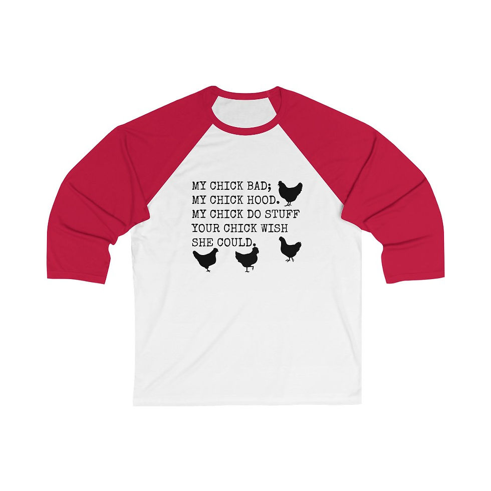 Thumbnail: My Chick Bad Unisex 3/4 Sleeve Baseball Tee