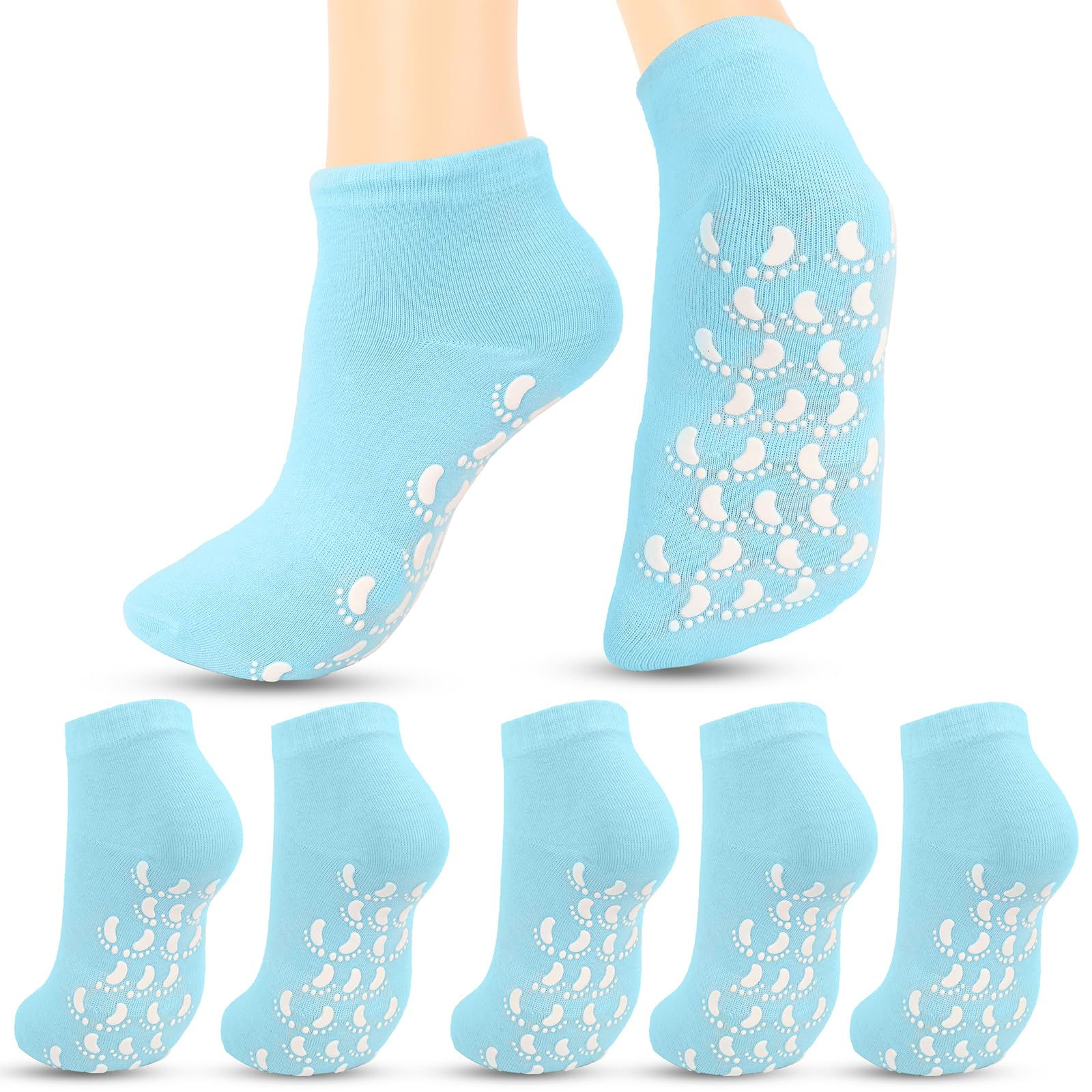 brookhaus 5 Pairs Yoga Socks with Grips for Women Non Slip Pilates Grip Socks Ho