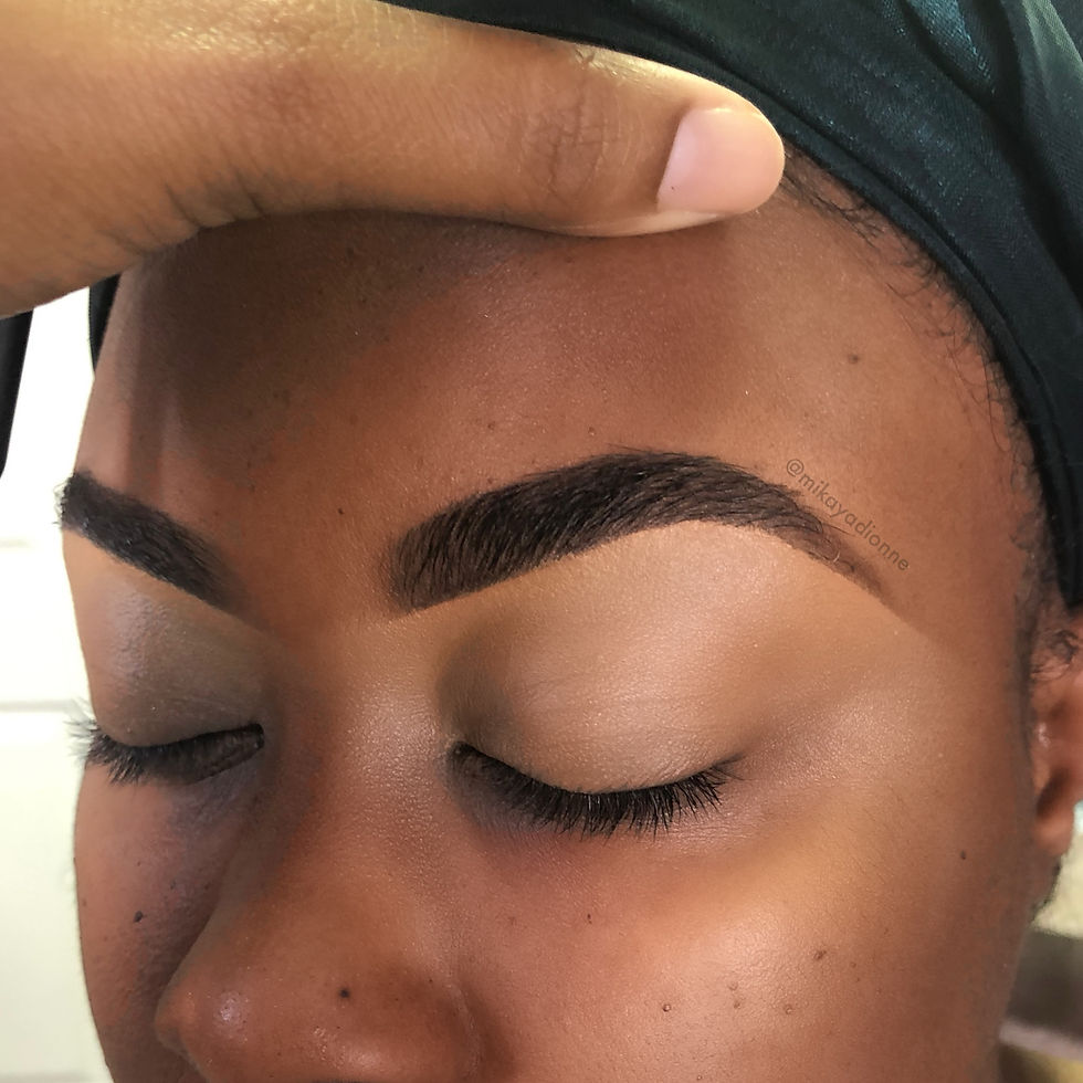 Brows filled and sculpted by Mikaya Dionne