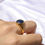 Thumbnail: Statement Summer Sapphire Ring in yellow gold