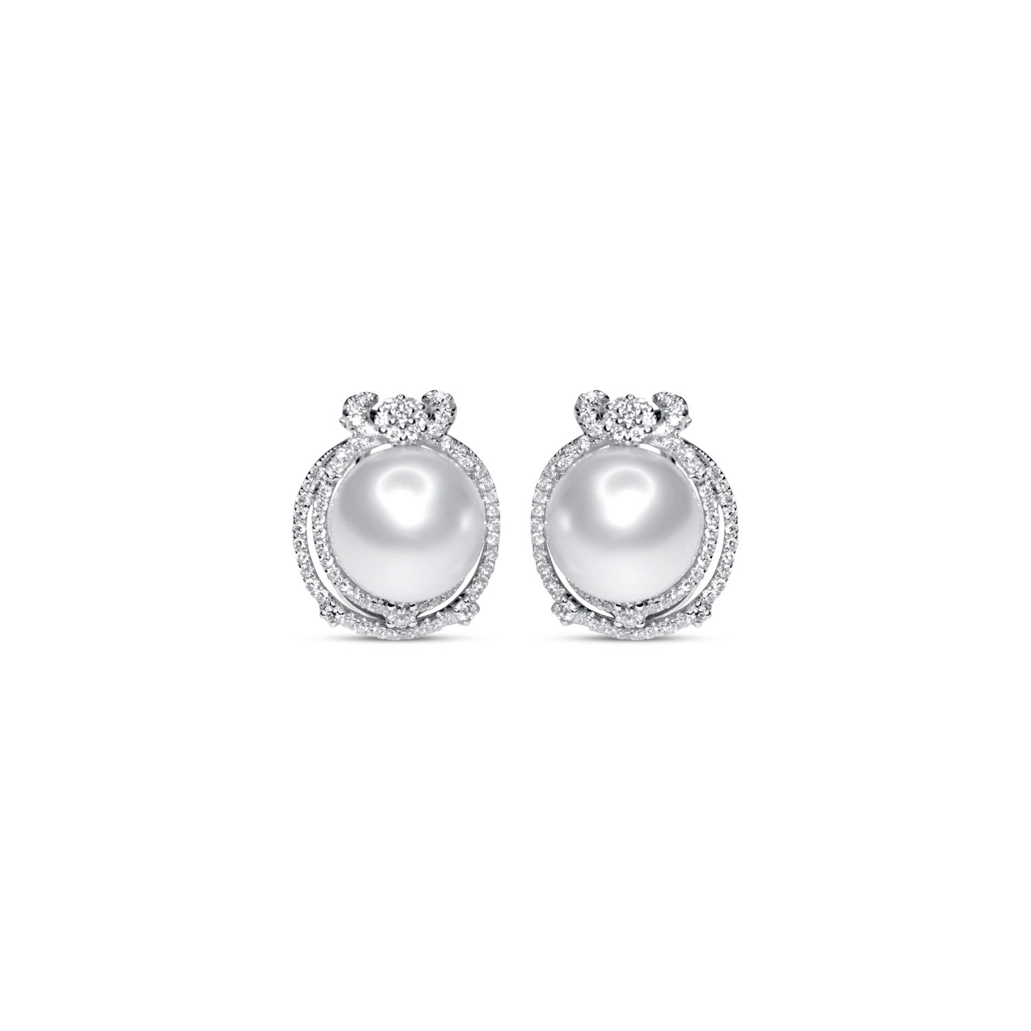 Classic Pearl and Diamonds Earrings