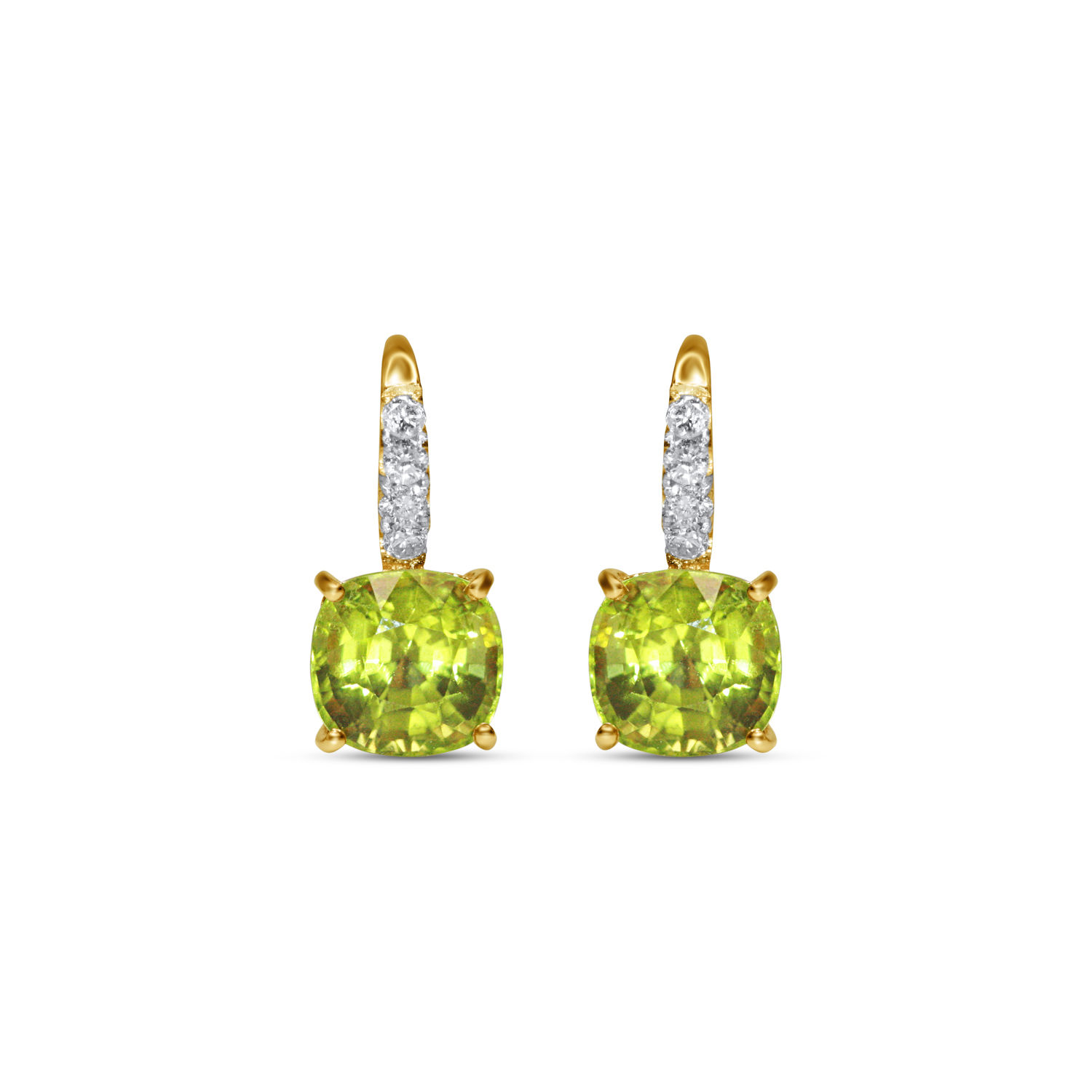 Peridot and Diamonds Earrings