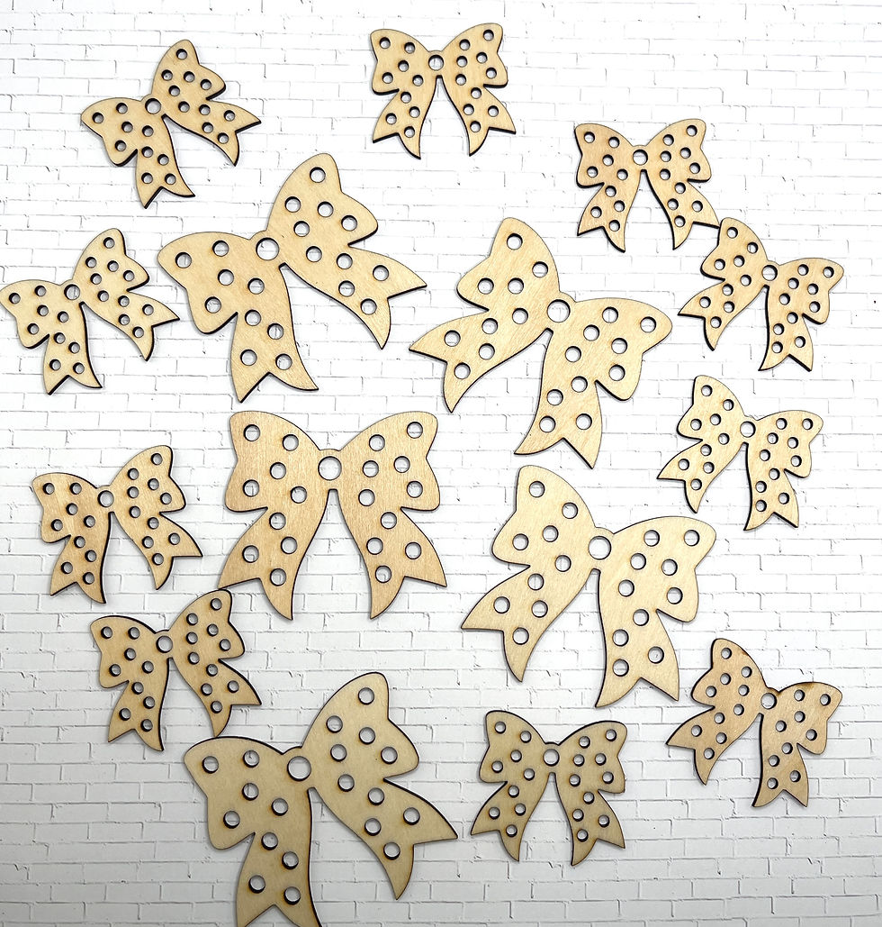 Thumbnail: Coquette Bow Wood 15 Pcs Earring Pendant Set DIY Jewelry Making Supplies Un