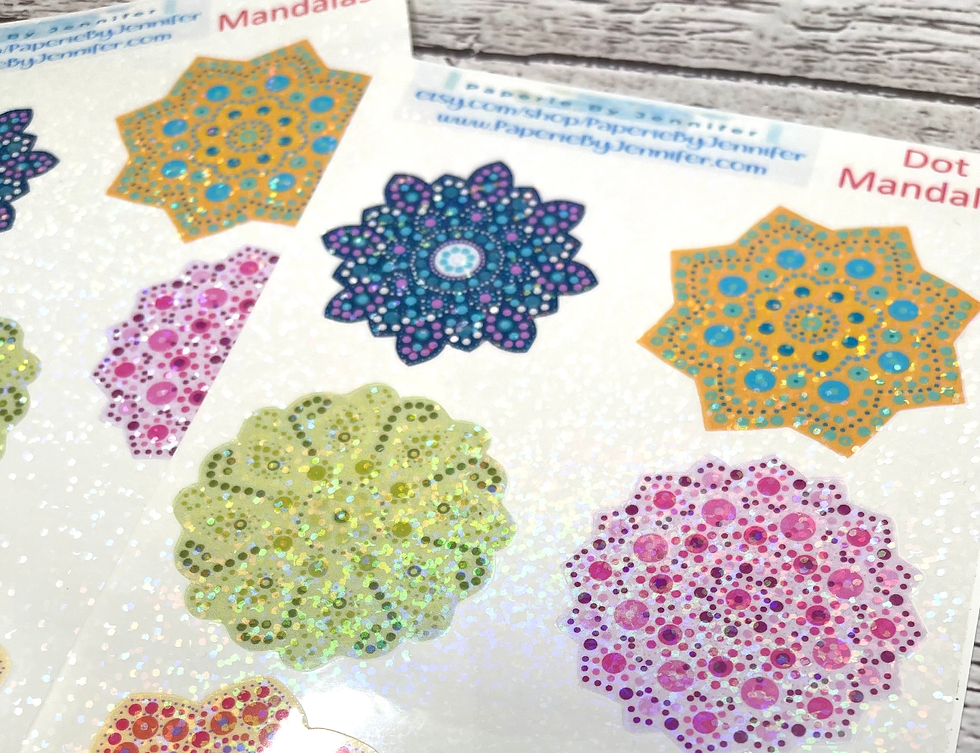 Thumbnail: Art Stickers Dot Mandalas 2 Sheets 12 Stickers Planner Journal Embellishments
