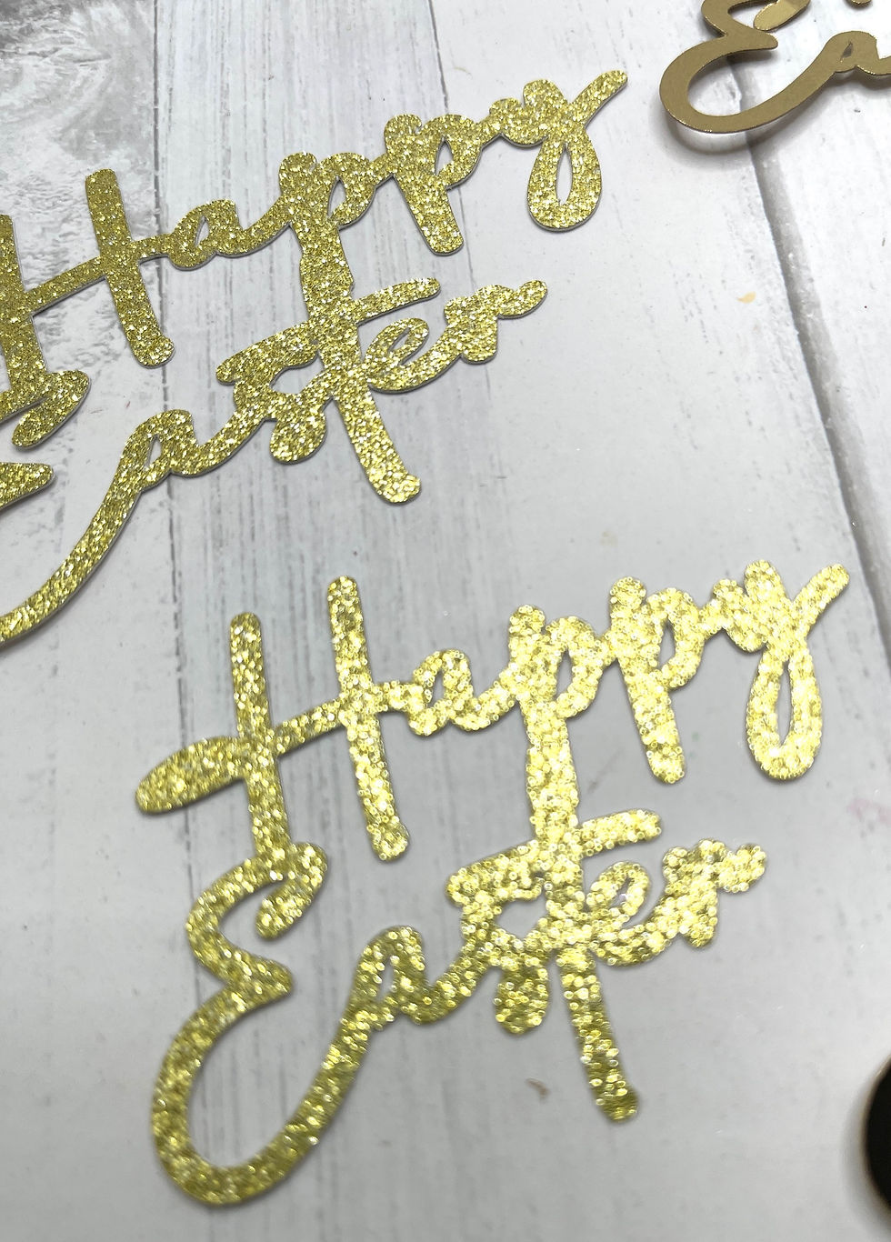 Thumbnail: Die Cuts Happy Easter Sentiments 9 Pieces Foil Glitter Shimmer