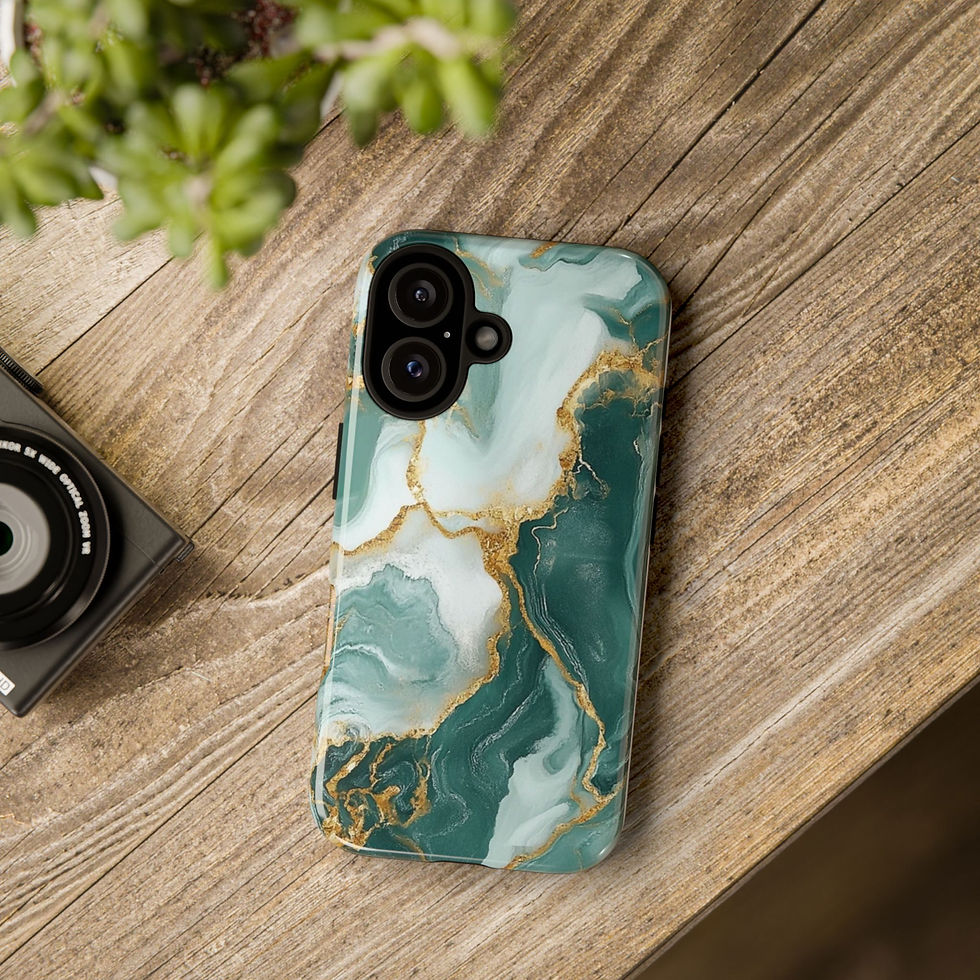 Phone Case - Green Jade Marbled Tough Case