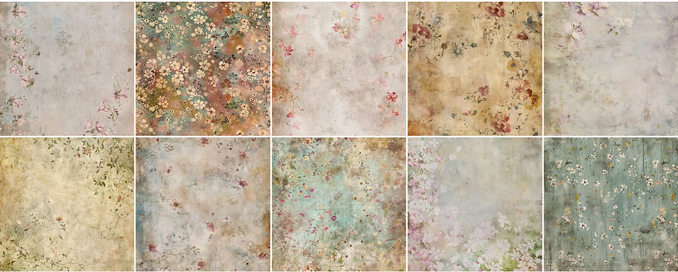 Thumbnail: Shabby Tiny Flower Bckgrounds 20 Designs Instant Download