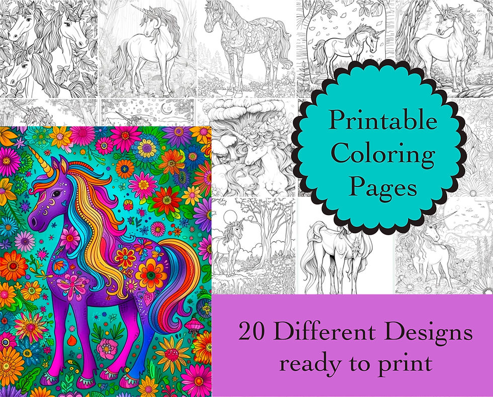 Unicorn Coloring Book 20 Coloring Pages Instant DownloaLi