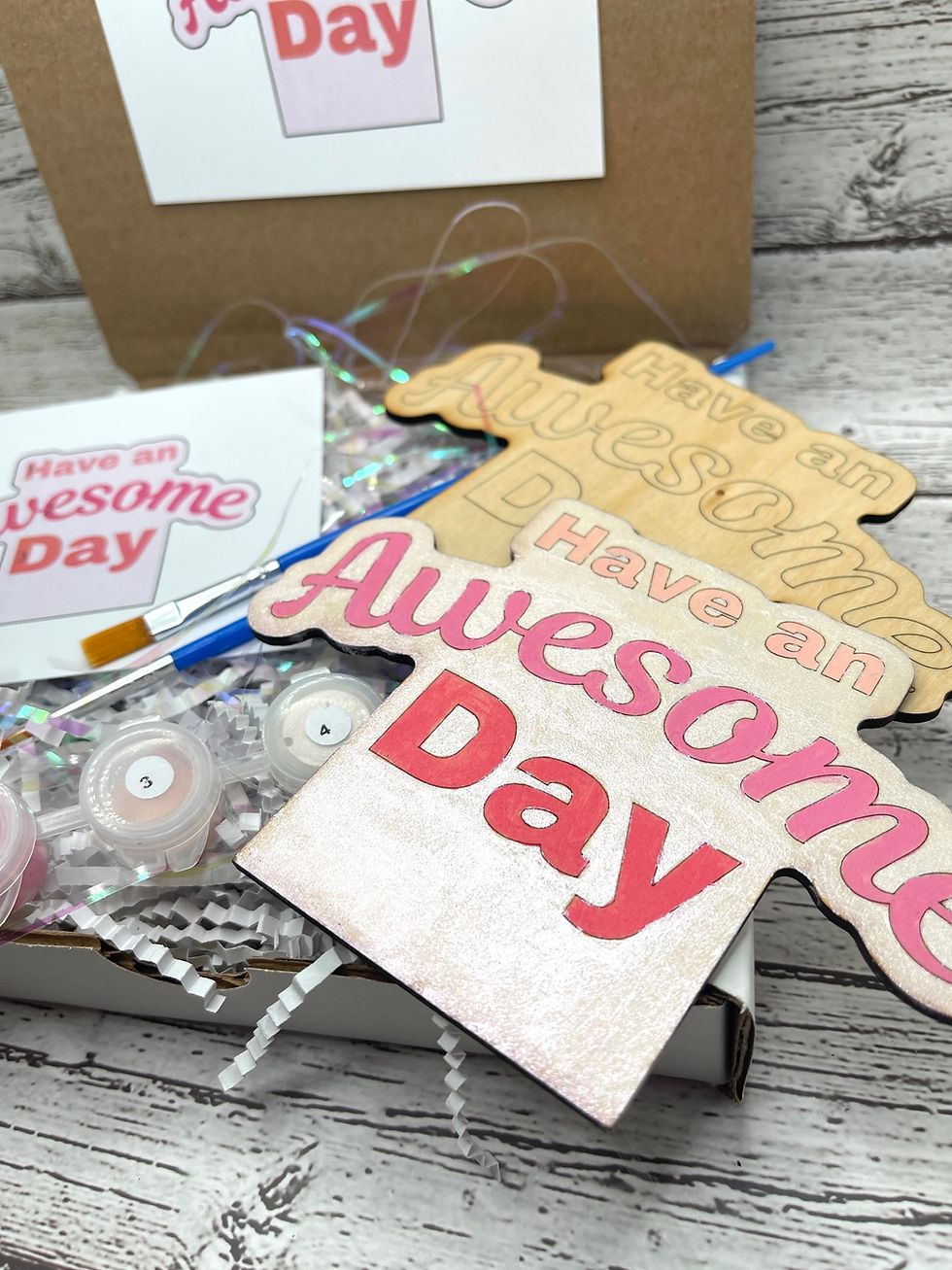 Thumbnail: DIY Paint Kit Desk Sign with Stand Pop Up Awesome Day Decor Craft Kit for Your D