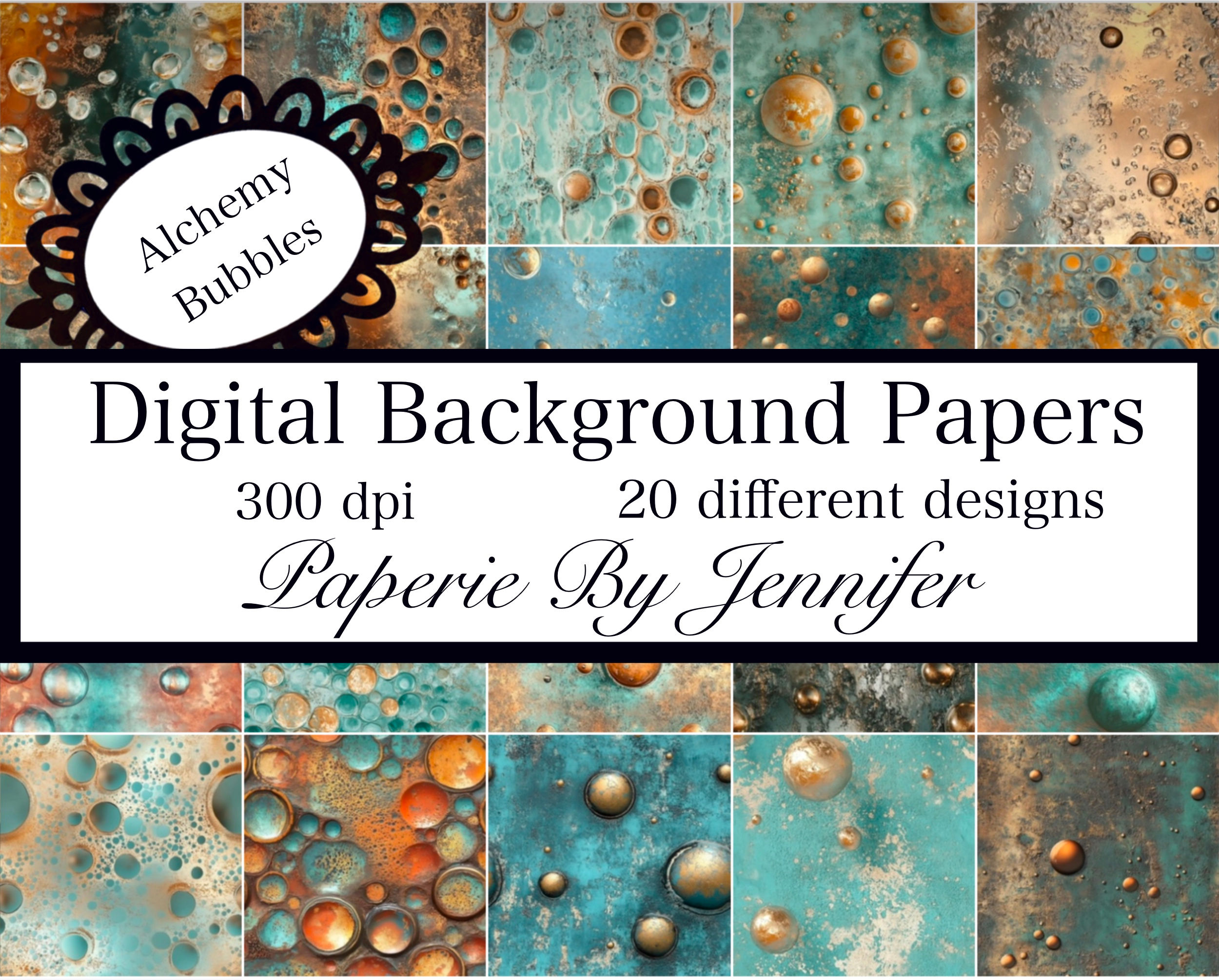 Alchemy Bubbles Metal Background Images 20 Instant Download