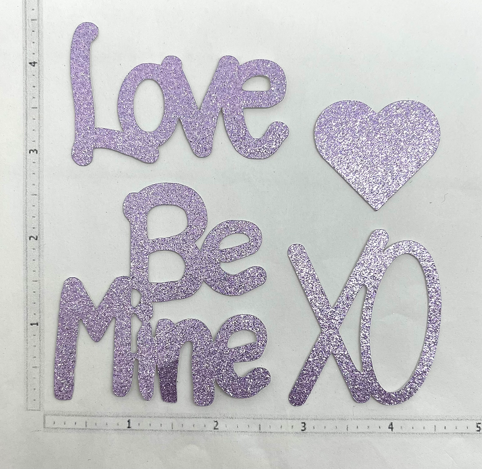 Thumbnail: Die Cuts Valentines Love XO Be Mine 14 Pieces *You Choose Color* Glitter Foil Sp