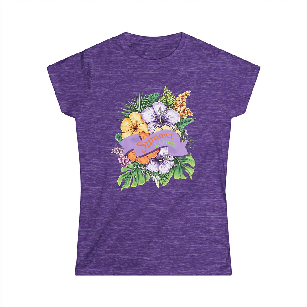 Women's T-Shirt Summer Vibes Tropical Flower Vacation Beach Wear
