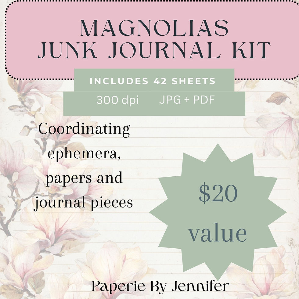 Thumbnail: Magnolias Junk Journal Kit Instant Download JPG 