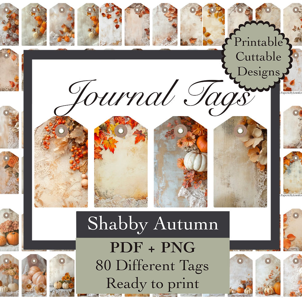 Autumn Shabby Chic Journal Tags 80 Designs Instant Download Printable Tags Cutt