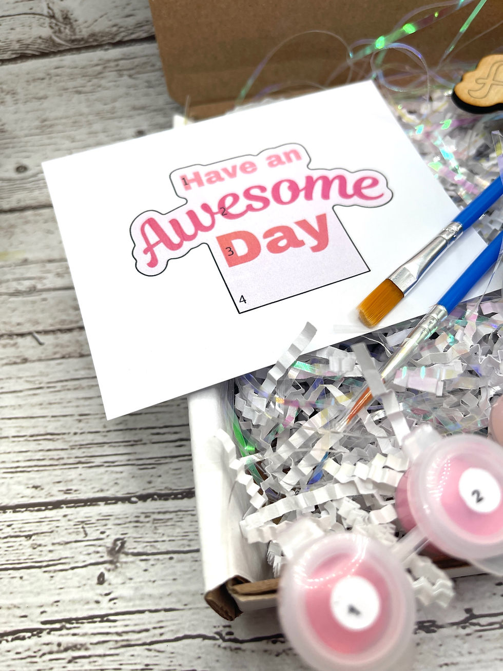 Thumbnail: DIY Paint Kit Desk Sign with Stand Pop Up Awesome Day Decor Craft Kit for Your D