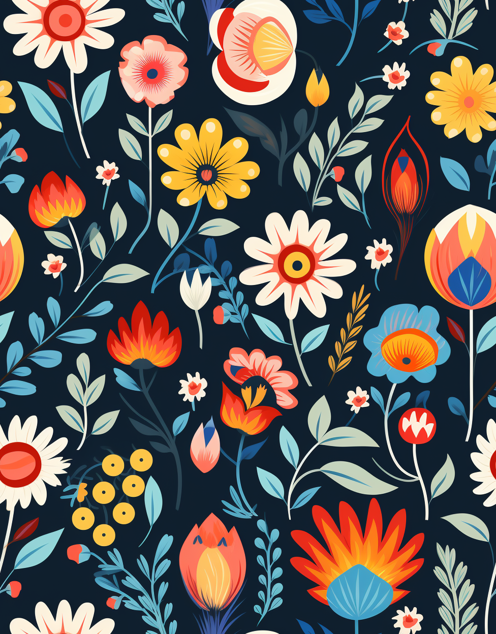 Thumbnail: Dk Folkart Floral Backgrounds DIGITAL 20 Card Background Printabl