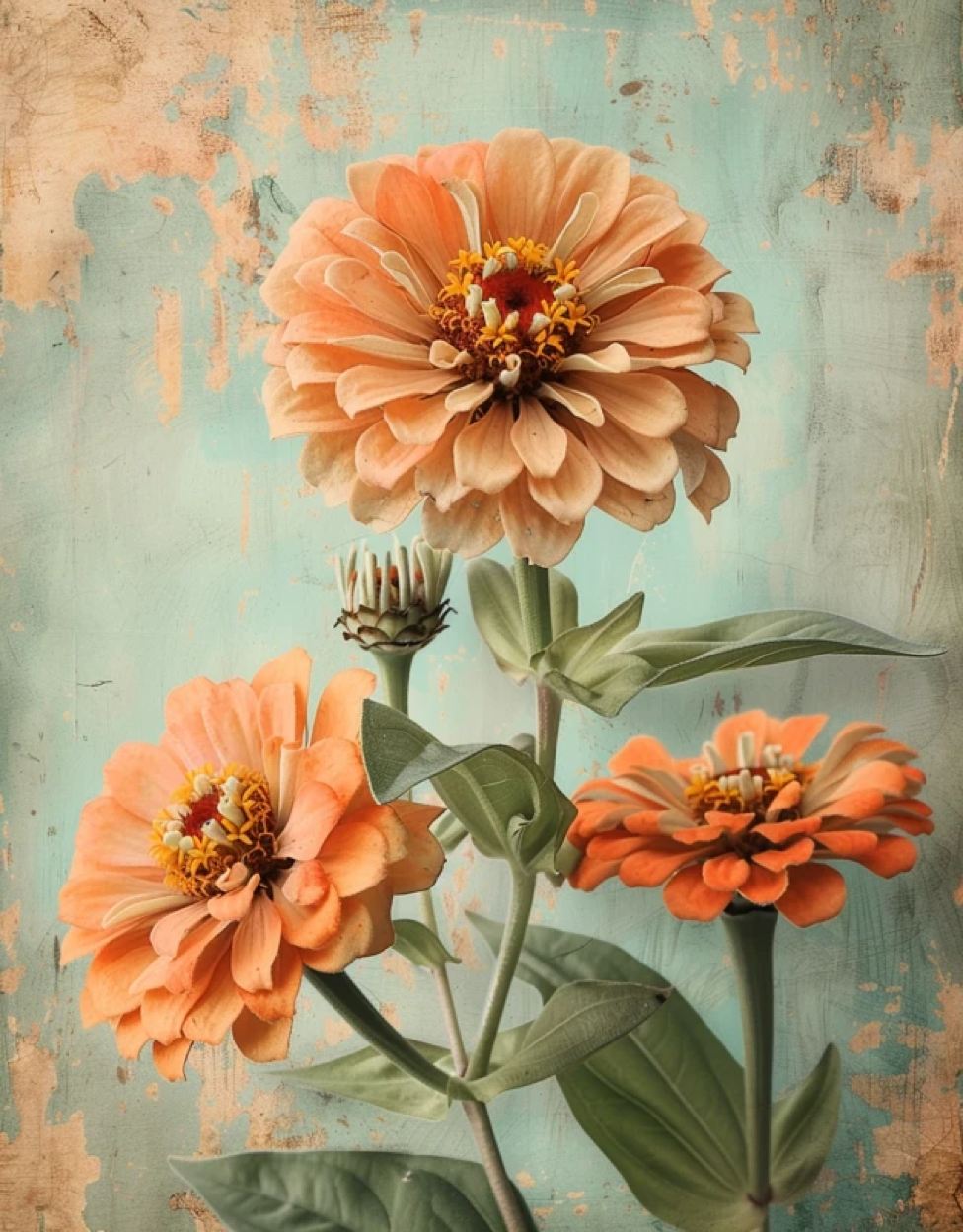 Thumbnail: Free Digital File: Zinnia Flowers Background Images