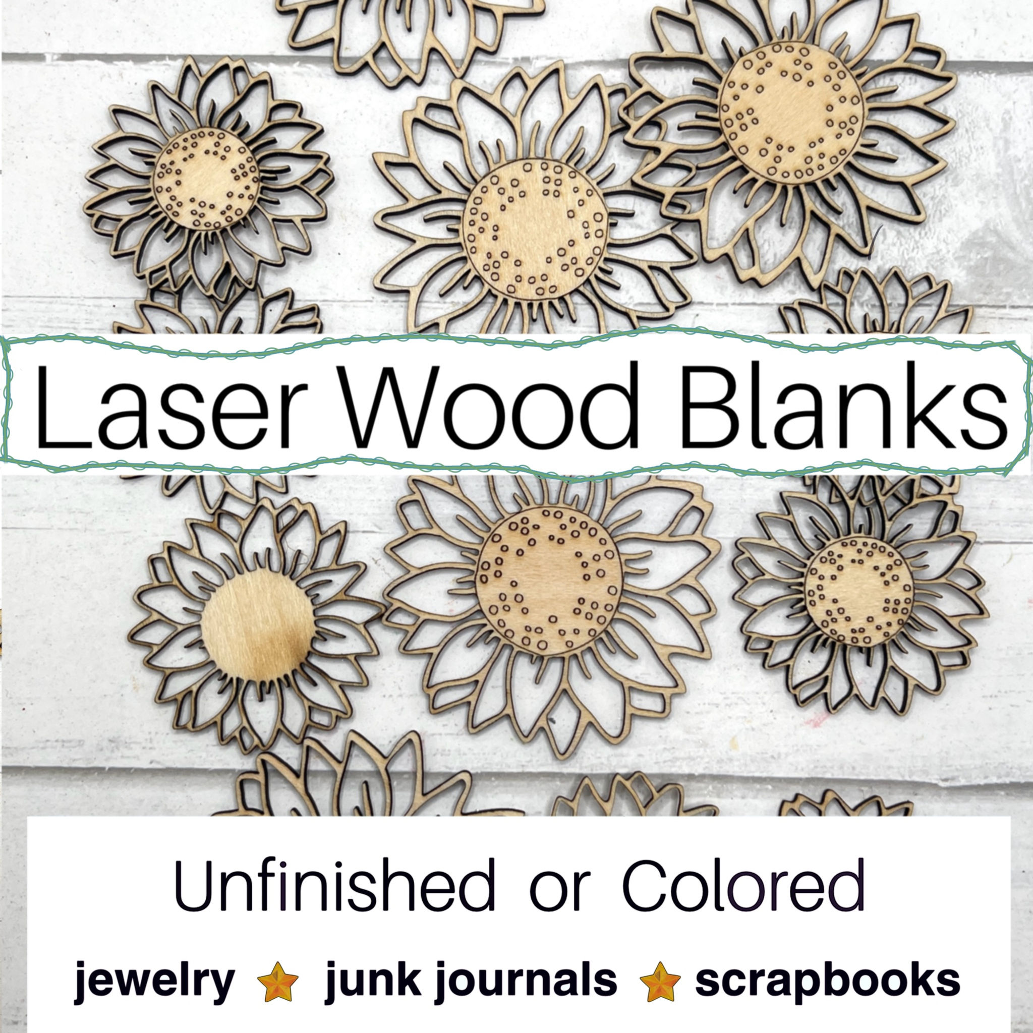 Wood Laser Sunflowers 15 Pcs Earring Pendant Set DIY Jewelry Making Supplies