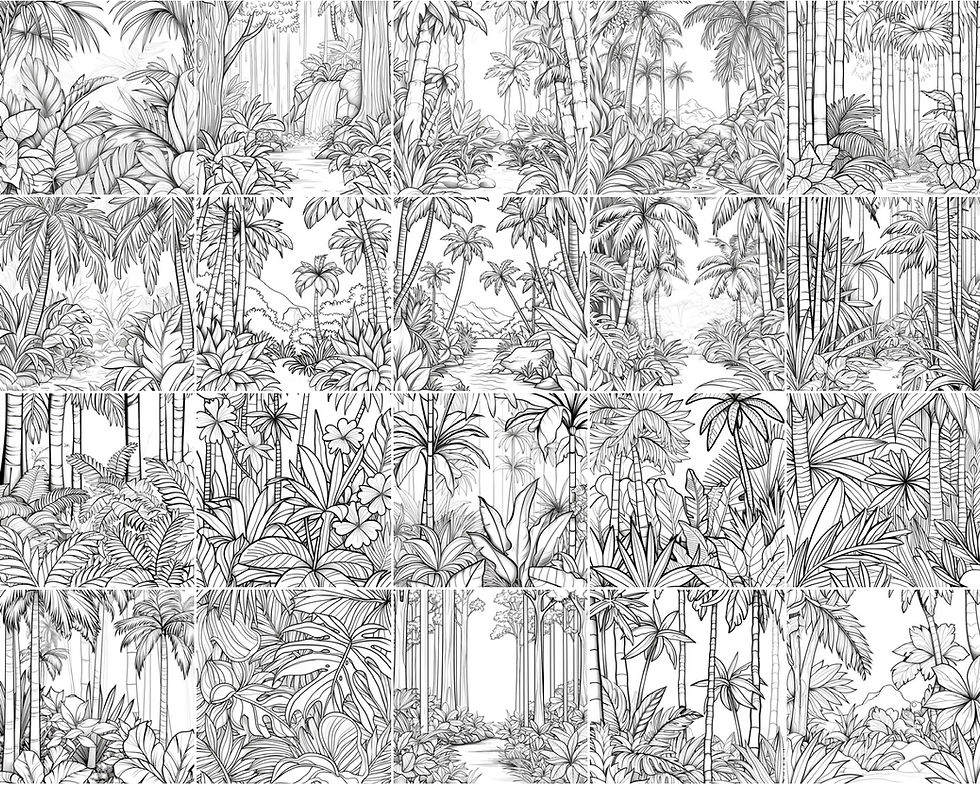 Thumbnail: Rain Forest Coloring Book 20 Coloring Pages Instant Download