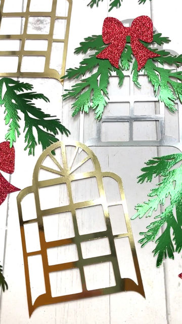 Thumbnail: Christmas Window Die Cuts with Decorations 16 Pieces (4 Windows) Mirror Specialt