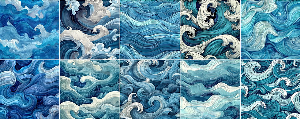 Thumbnail: Ocean Waves Background Images 20 Designs Instant Download Digital