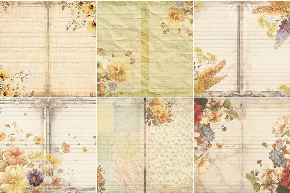 Thumbnail: Inner Journal Pages Meadow Images 6 Sheets Instant Download Designs Junk