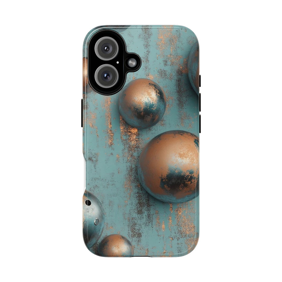 Thumbnail: Phone Case Metal Grungy Blue Paint Bubbles Tough Cases