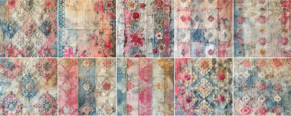 Thumbnail: Shabby Pink Embroidery Backgrounds 20 Designs Instant Download Digital Imag