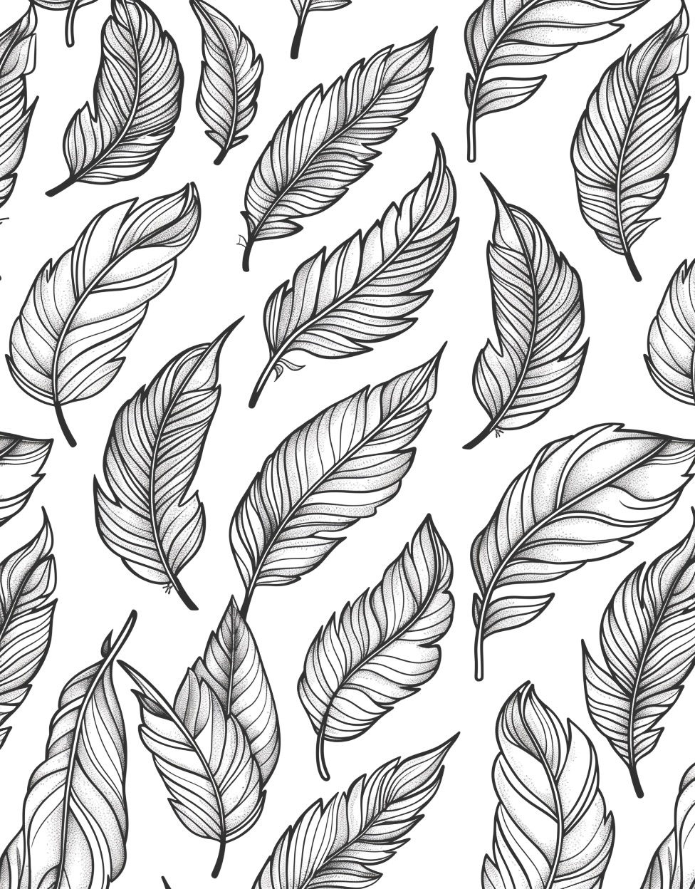 Thumbnail: Feathers Coloring Book 20 Coloring Pages Instant DownloaLi