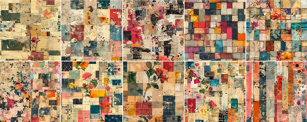 Thumbnail: Ephemera Collage Background Images 20 Instant Download