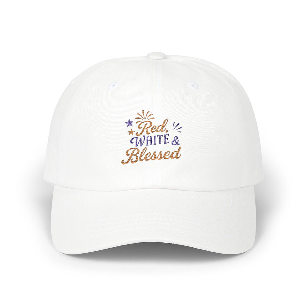 Red, White & Blessed Classic Dad Cap - Patriotic Hat 4th 