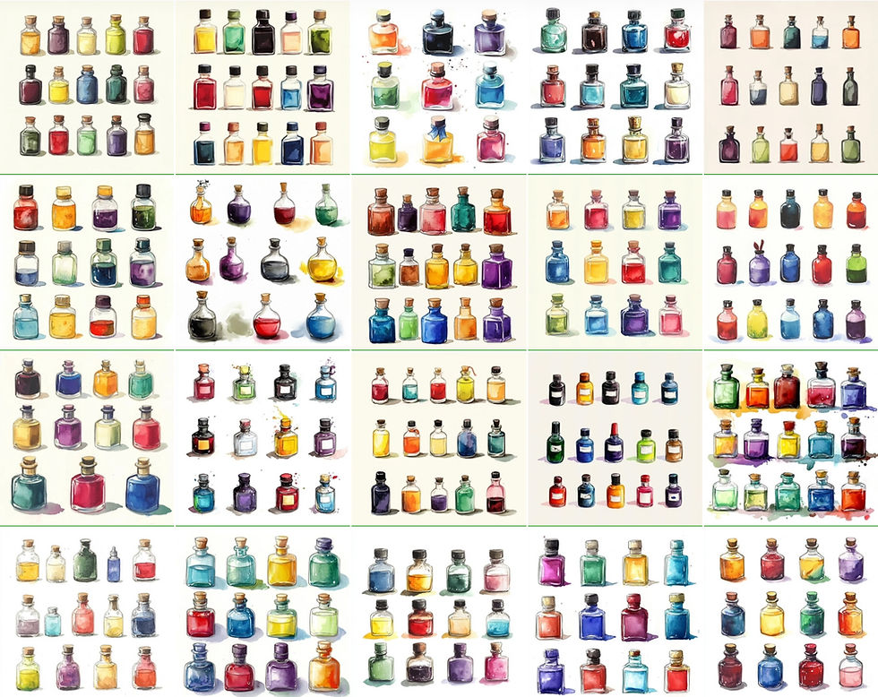 Thumbnail: Ink Bottles Clipart Images 20 Instant Download