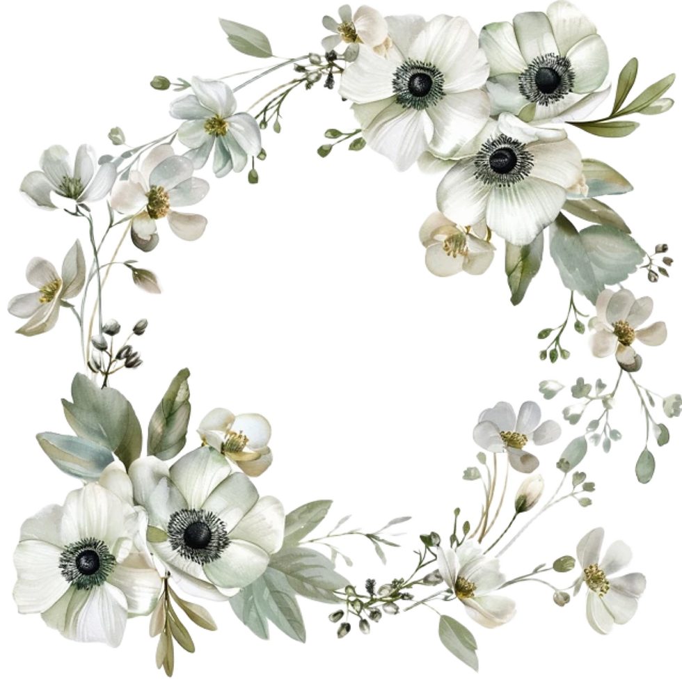 Thumbnail: White Wreath Clipart Images 20 Instant Download Flowers Sublimation PNG