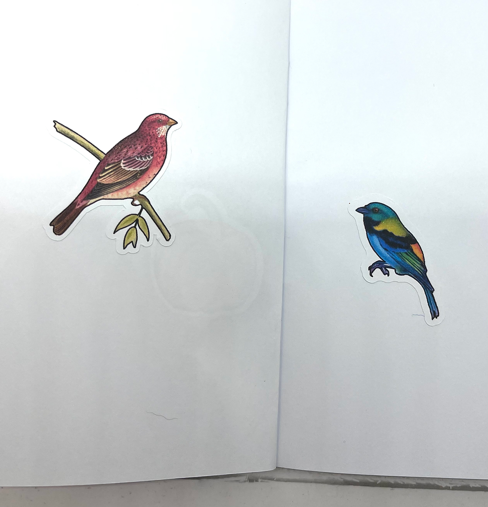 Thumbnail: Art Stickers Vintage Birds 2 Sheets 24 Stickers Journal Embellishments