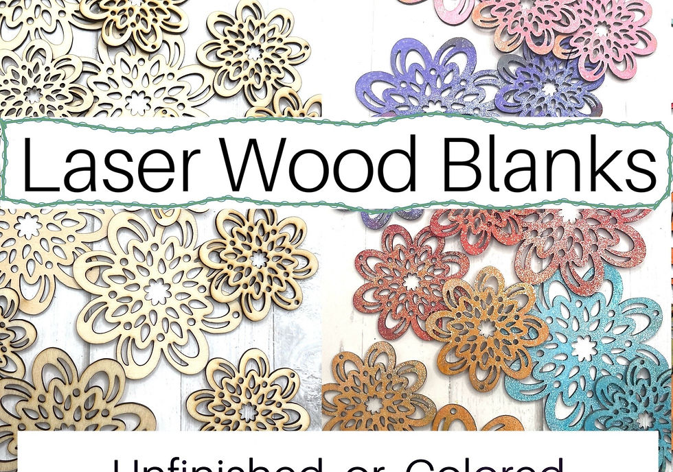 Wood Laser Flowers 15 Pcs Earring Pendant Set DIY Jewelry Making Supplies Unfini