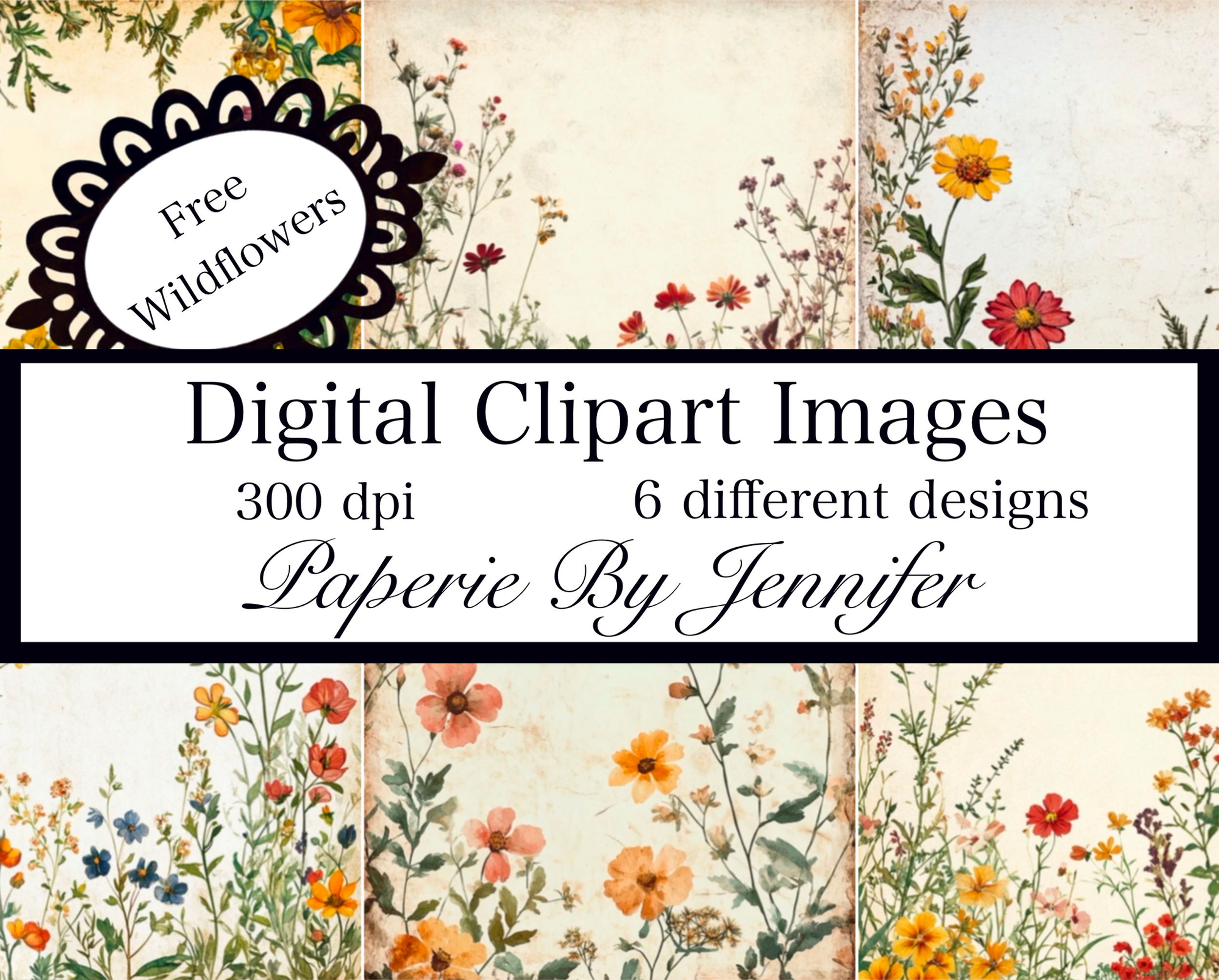 Free Digital File: Wildflower Images 6 Designs