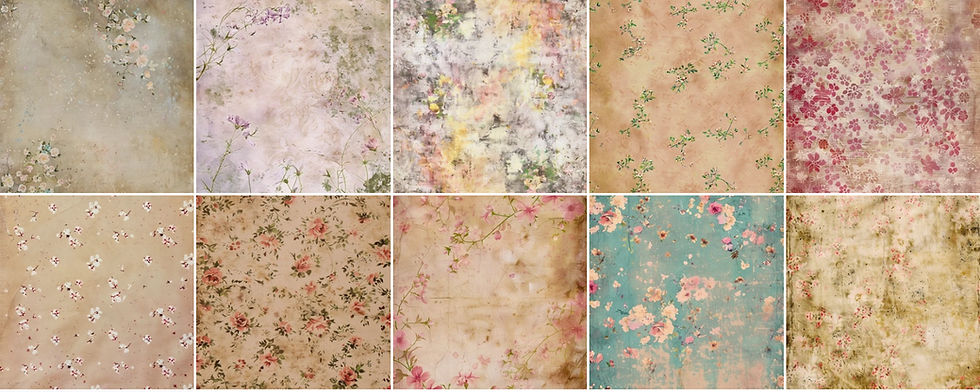 Thumbnail: Shabby Tiny Flower Bckgrounds 20 Designs Instant Download