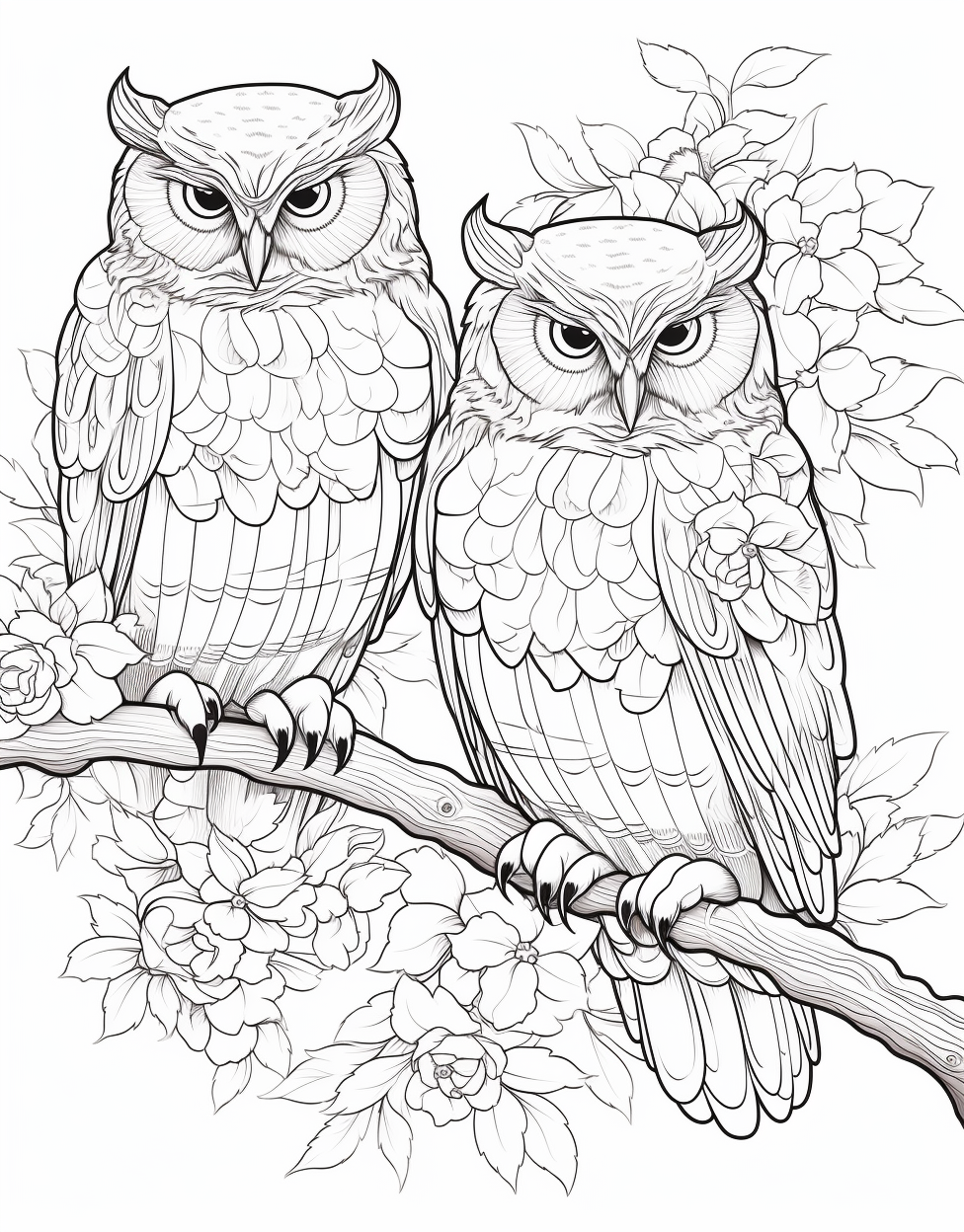 Thumbnail: Owls Coloring Book 20 Pages Instant Download