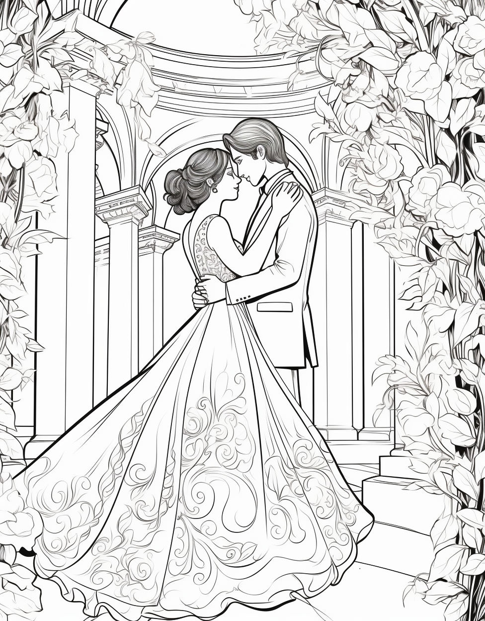 Thumbnail: Wedding Coloring Book 20 Pages Instant Download
