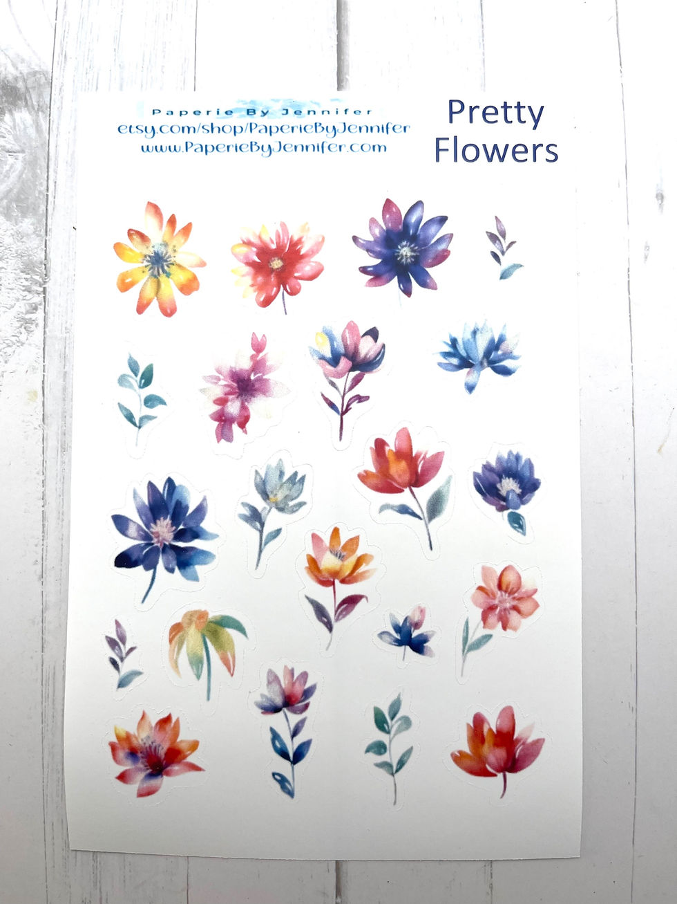 Thumbnail: Art Stickers Pretty Flowers 2 Sheets 42 Stickers Planner Journal Embellishments