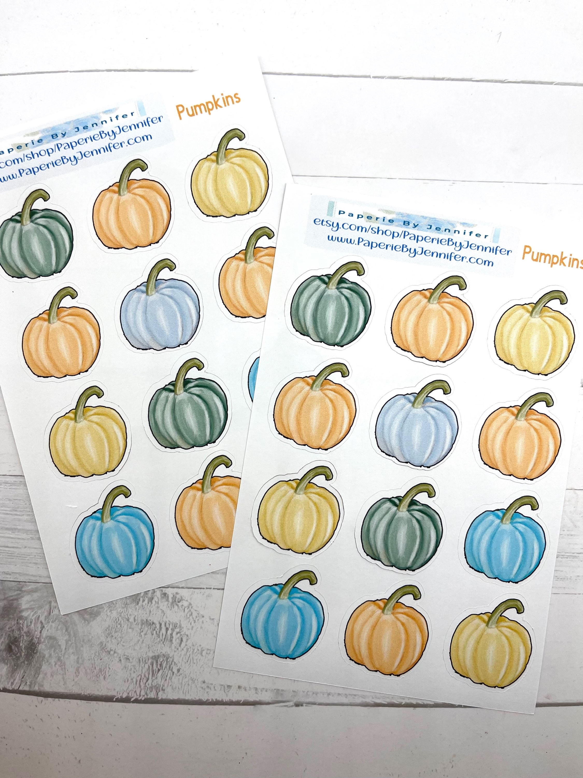 Art Stickers Pumpkins 2 Sheets 24 Stickers Journal Embellishments