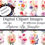 Thumbnail: Summer Bouquets Background DIGITAL Images 20 Papers Clipart