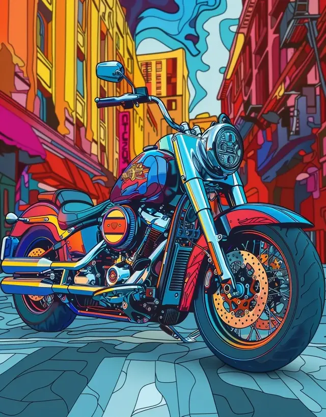 Thumbnail: Motorcycle Coloring Book 20 Coloring Pages Instant Download