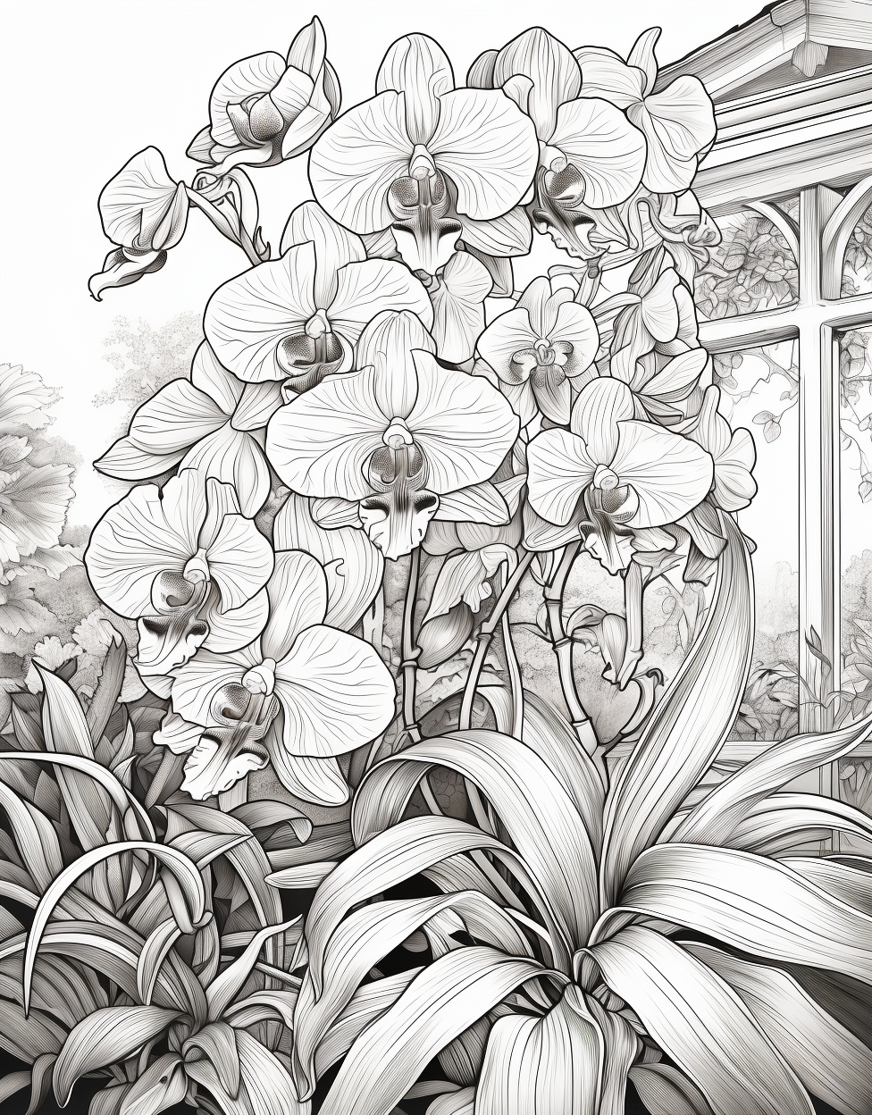 Thumbnail: Orchid Coloring Book 20 Pages Instant Download
